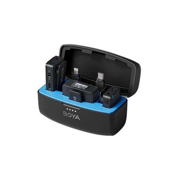 Microphone Boya Boyamic Wireless System (USB-C, Lightning, 2x Mic) Black